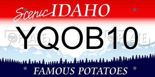 YQOB10 Idaho License Plate