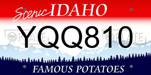 YQQ810 Idaho License Plate