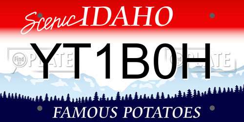 YT1B0H Idaho License Plate