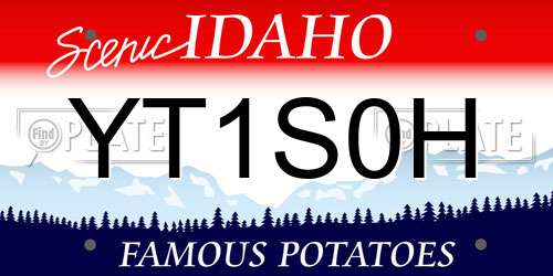 YT1S0H Idaho License Plate
