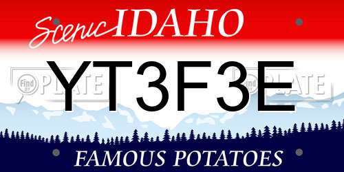 YT3F3E Idaho License Plate