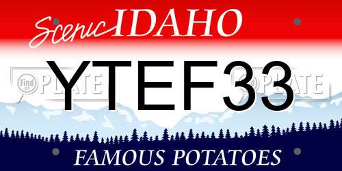 YTEF33 Idaho License Plate