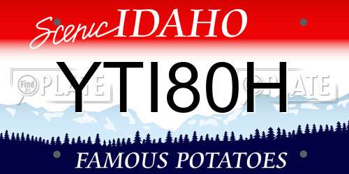 YTI80H Idaho License Plate