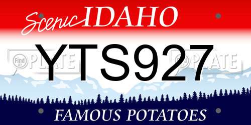 YTS927 Idaho License Plate