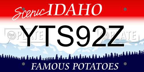 YTS92Z Idaho License Plate