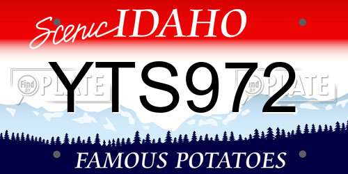 YTS972 Idaho License Plate
