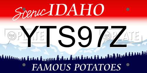 YTS97Z Idaho License Plate