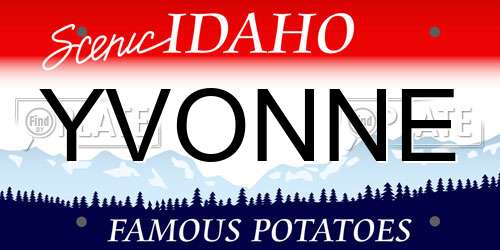 YVONNE Idaho License Plate