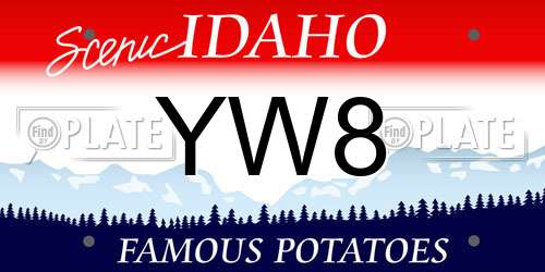 YW8 Idaho License Plate