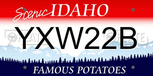YXW22B Idaho License Plate