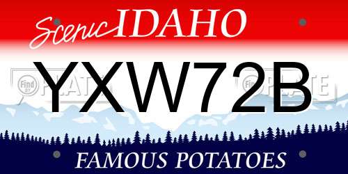 YXW72B Idaho License Plate