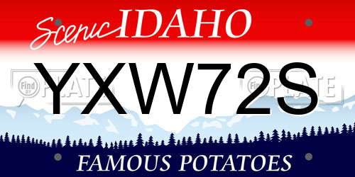 YXW72S Idaho License Plate