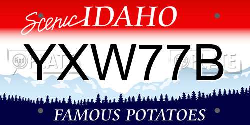 YXW77B Idaho License Plate
