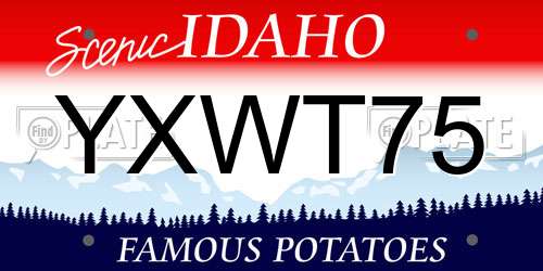 YXWT75 Idaho License Plate