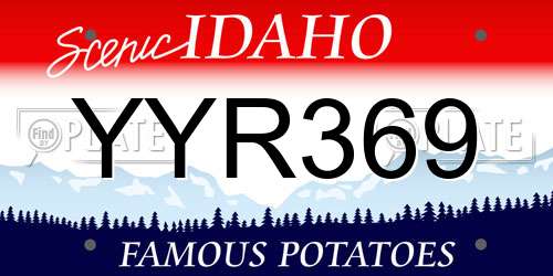 YYR369 Idaho License Plate