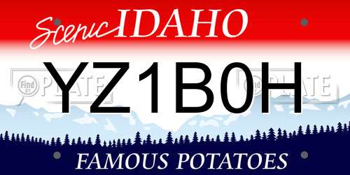 YZ1B0H Idaho License Plate