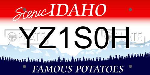 YZ1S0H Idaho License Plate
