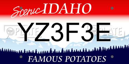 YZ3F3E Idaho License Plate