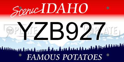 YZB927 Idaho License Plate