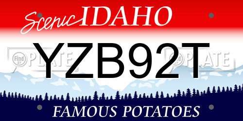 YZB92T Idaho License Plate