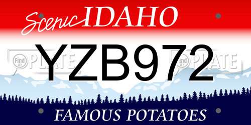 YZB972 Idaho License Plate