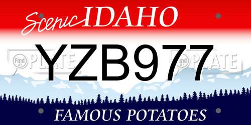 YZB977 Idaho License Plate