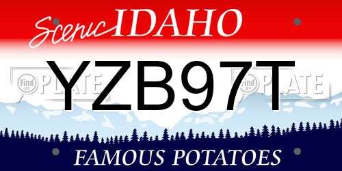 YZB97T Idaho License Plate