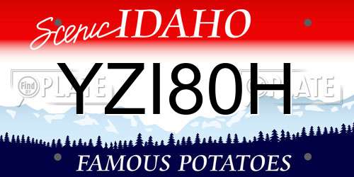 YZI80H Idaho License Plate