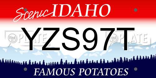 YZS97T Idaho License Plate