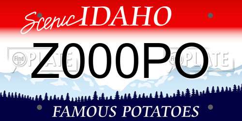 Z000PO Idaho License Plate