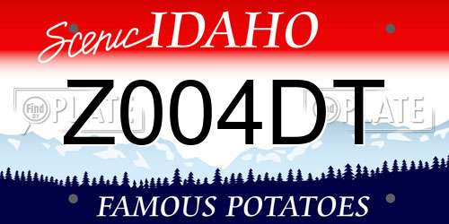 Z004DT Idaho License Plate