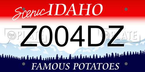 Z004DZ Idaho License Plate