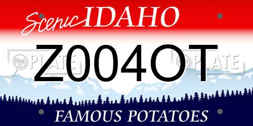 Z004OT Idaho License Plate