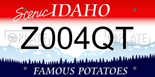 Z004QT Idaho License Plate