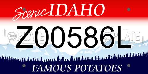 Z00586L Idaho License Plate