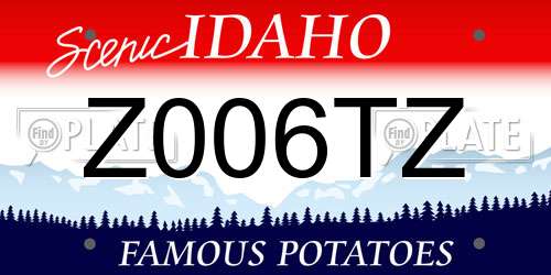 Z006TZ Idaho License Plate