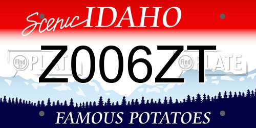 Z006ZT Idaho License Plate