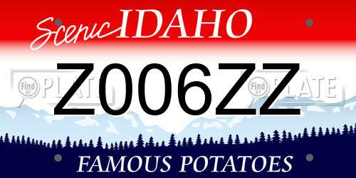 Z006ZZ Idaho License Plate