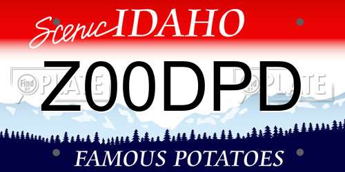 Z00DPD Idaho License Plate