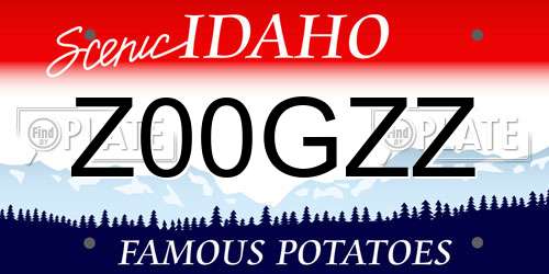 Z00GZZ Idaho License Plate