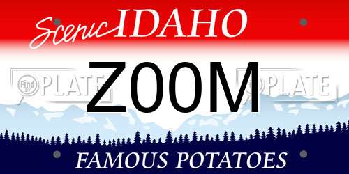 Z00M Idaho License Plate