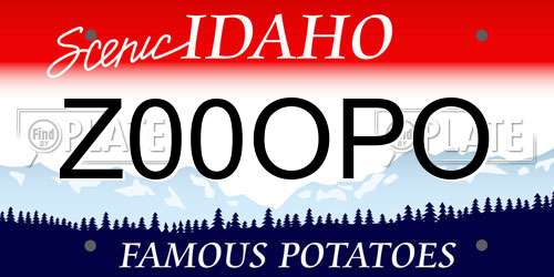 Z00OPO Idaho License Plate