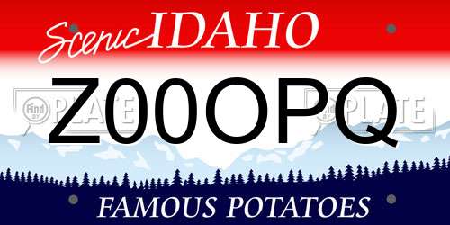 Z00OPQ Idaho License Plate
