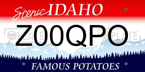 Z00QPO Idaho License Plate