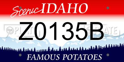Z0135B Idaho License Plate