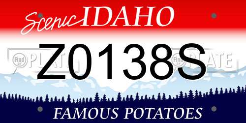 Z0138S Idaho License Plate