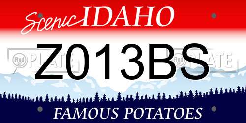Z013BS Idaho License Plate