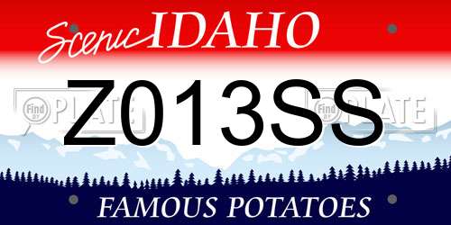 Z013SS Idaho License Plate