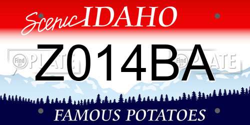 Z014BA Idaho License Plate