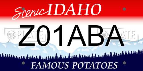 Z01ABA Idaho License Plate